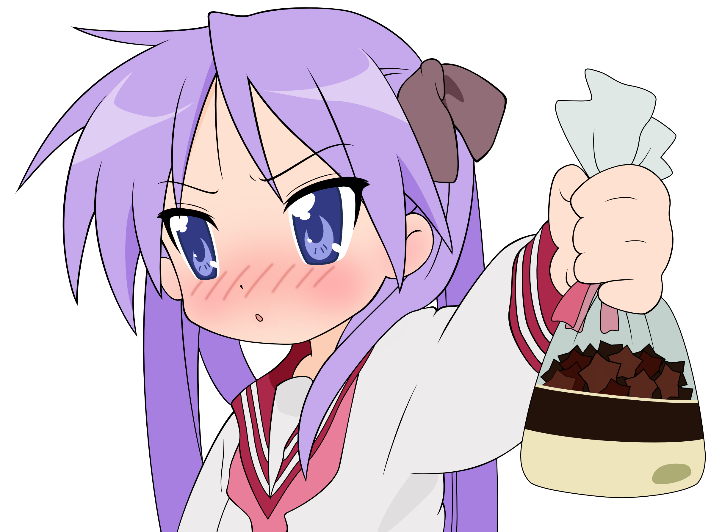 hiiragi kagami, lucky star, highres, tagme, 00s, chocolate