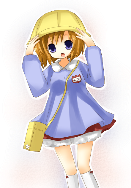 yuzuki (yuduame), ryuuguu rena, higurashi no naku koro ni, 00s, 1girl, female focus, hat, one-piece swimsuit, school swimsuit, socks, solo, swimsuit