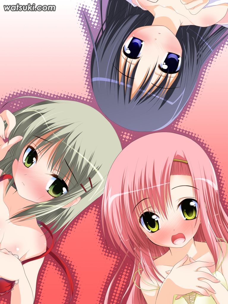 watsuki ayamo, aizawa sakuya, katsura hinagiku, saginomiya isumi, hayate no gotoku!, 00s, blush, hair ornament, hairclip, pink hair