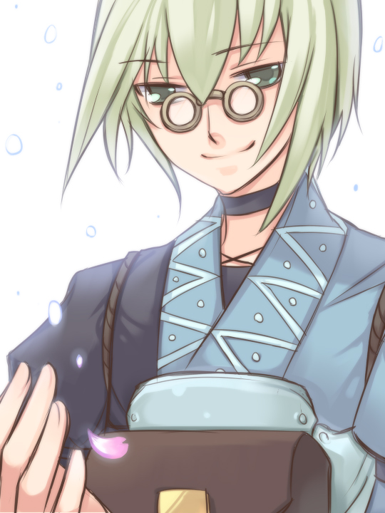 morichika rinnosuke, curiosities of lotus asia, touhou, silver hair, 1boy, glasses, male focus, solo