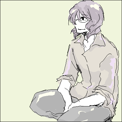 lucian (pokemon), nintendo, pokemon, lowres, 1boy, male focus, oekaki, simple background, solo