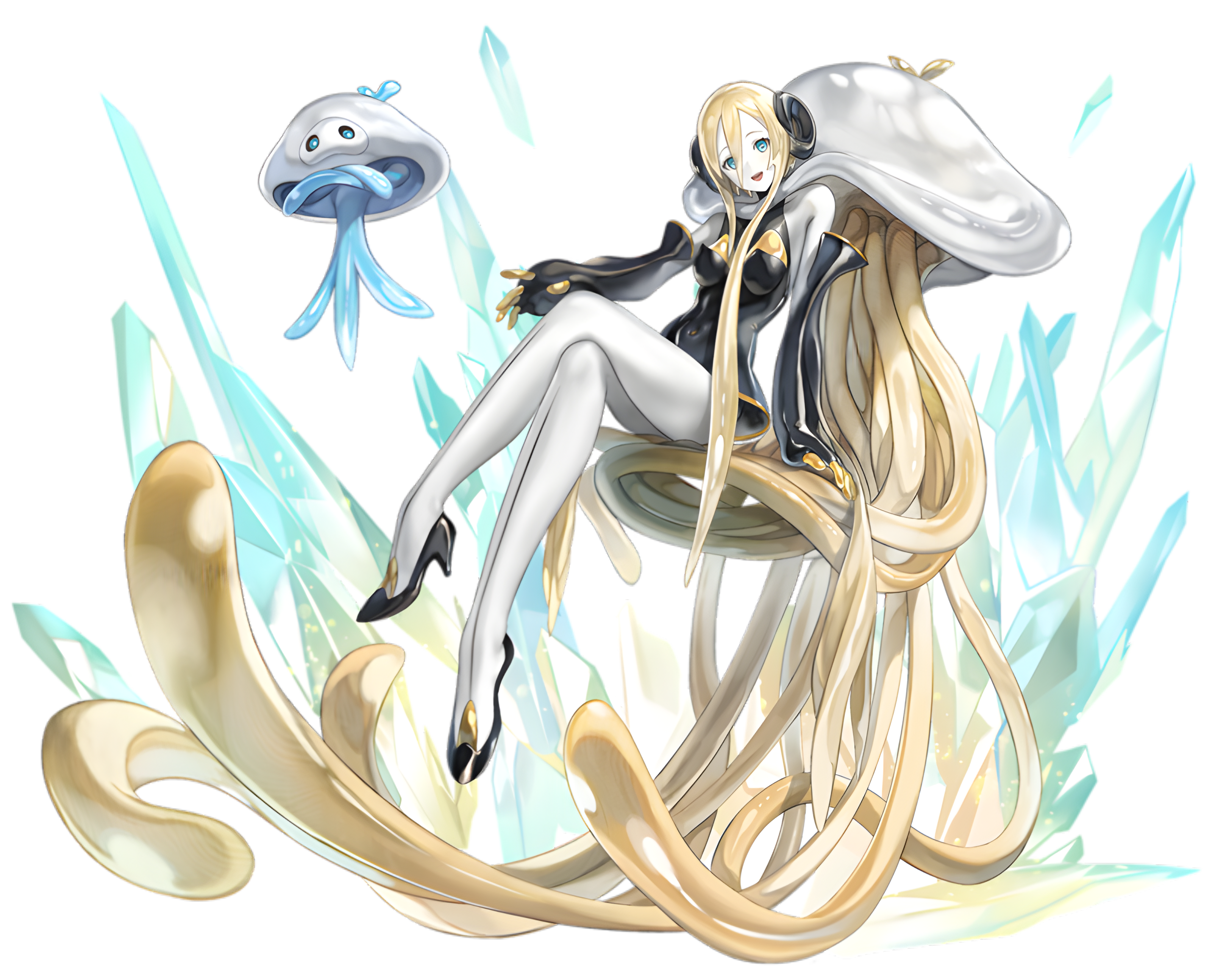 another eden, 1girl, blonde hair, blue eyes, nilya, pet