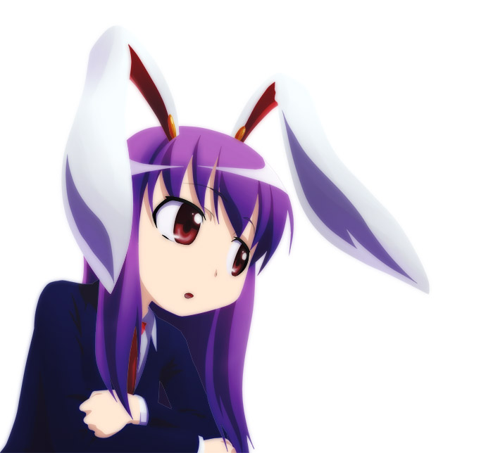 kusaba, kusaba (kusabashiki), reisen udongein inaba, touhou, 1girl, animal ears, female focus, long hair, necktie, purple hair, rabbit ears, red eyes, solo