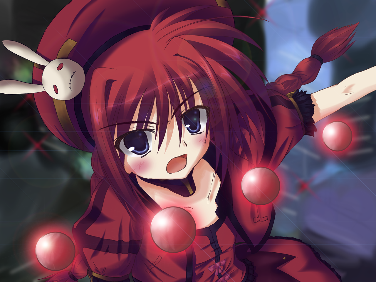 kaisou, vita (nanoha), lyrical nanoha, mahou shoujo lyrical nanoha, mahou shoujo lyrical nanoha strikers, bad id, bad pixiv id, 00s, blue eyes, braid, hat, magic, red hair, solo