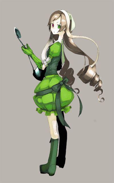suzuki ritsu, suiseiseki, rozen maiden, 00s, brown hair, drill hair, heterochromia, long hair, very long hair