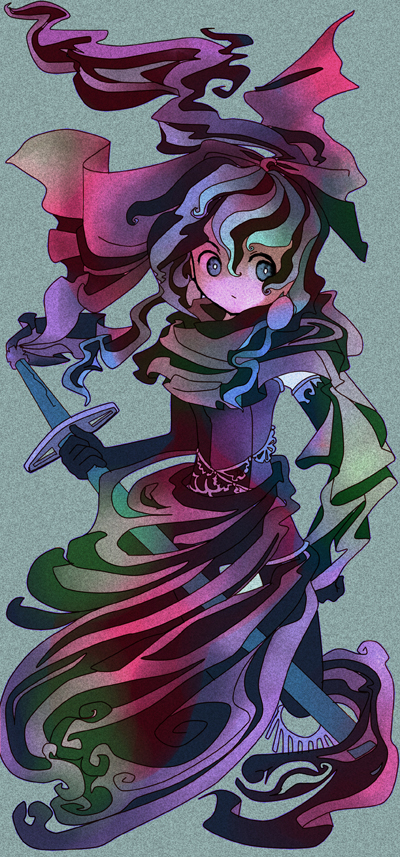 suzuki ritsu, tina branford, final fantasy, final fantasy vi, 1990s (style), 1girl, art nouveau, female focus, gloves, retro artstyle, solo, sword, weapon