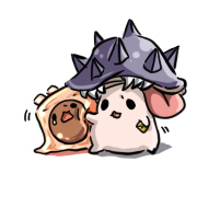 love morocc, vanilmirth (ragnarok online), ragnarok online, commentary request, lowres, creature, mushroom, no humans, poison spore, simple background, slime (creature), tongue, tongue out, white background