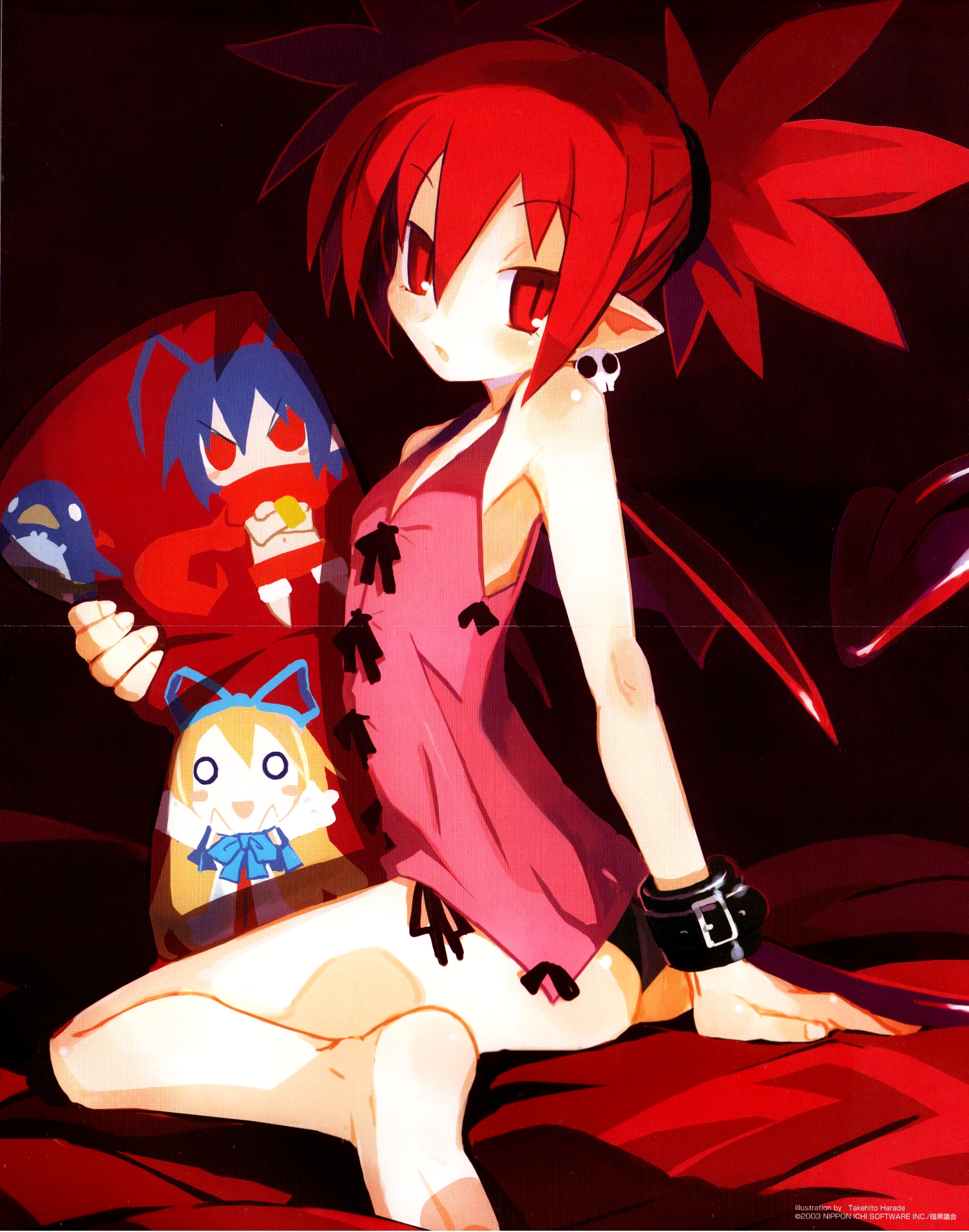 harada takehito, etna (disgaea), disgaea, highres, ass, blush, camisole, flat chest, loli, panties, underwear