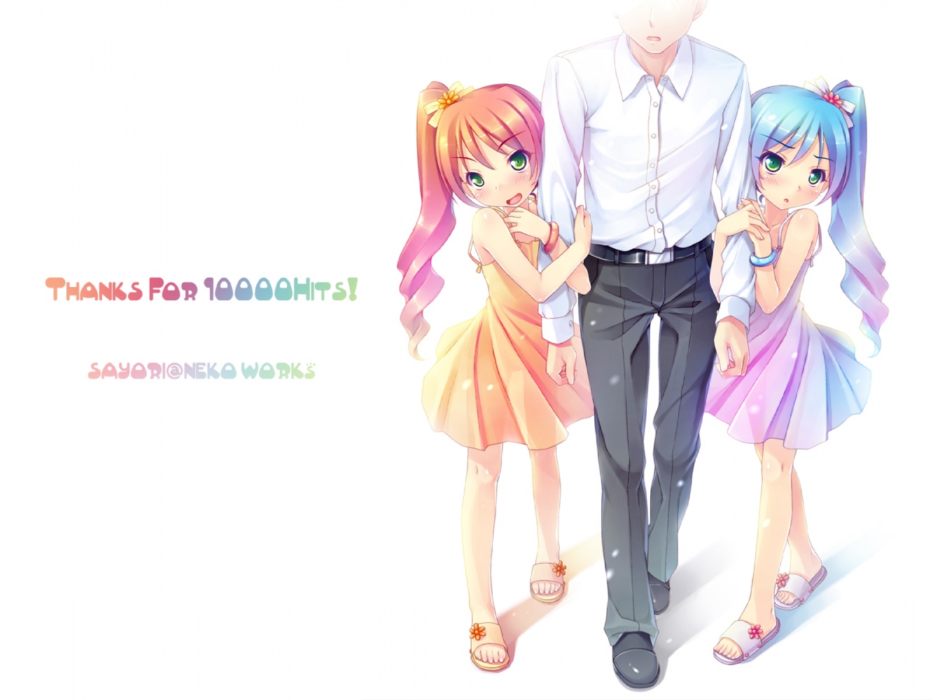 blush, bow, flat chest, flower, loli, see-through clothes, skirt