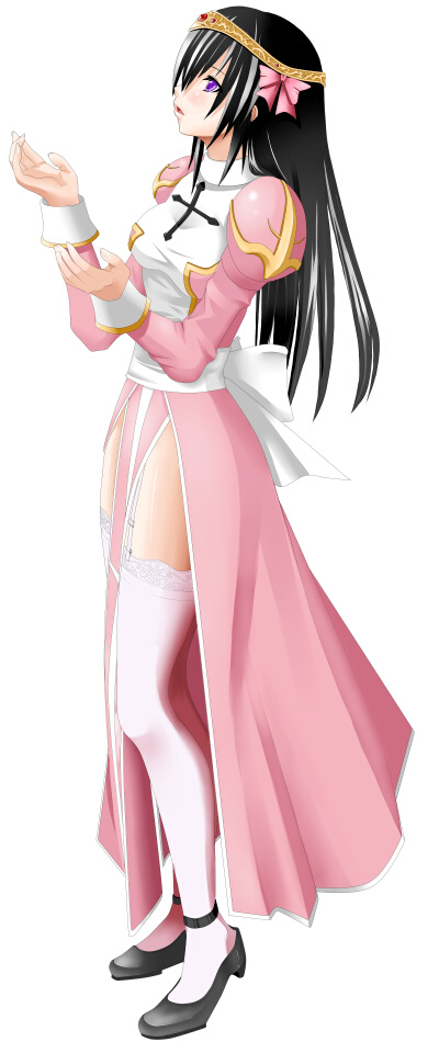 ragnarok online, blush, long hair, priest, skirt, thighhighs