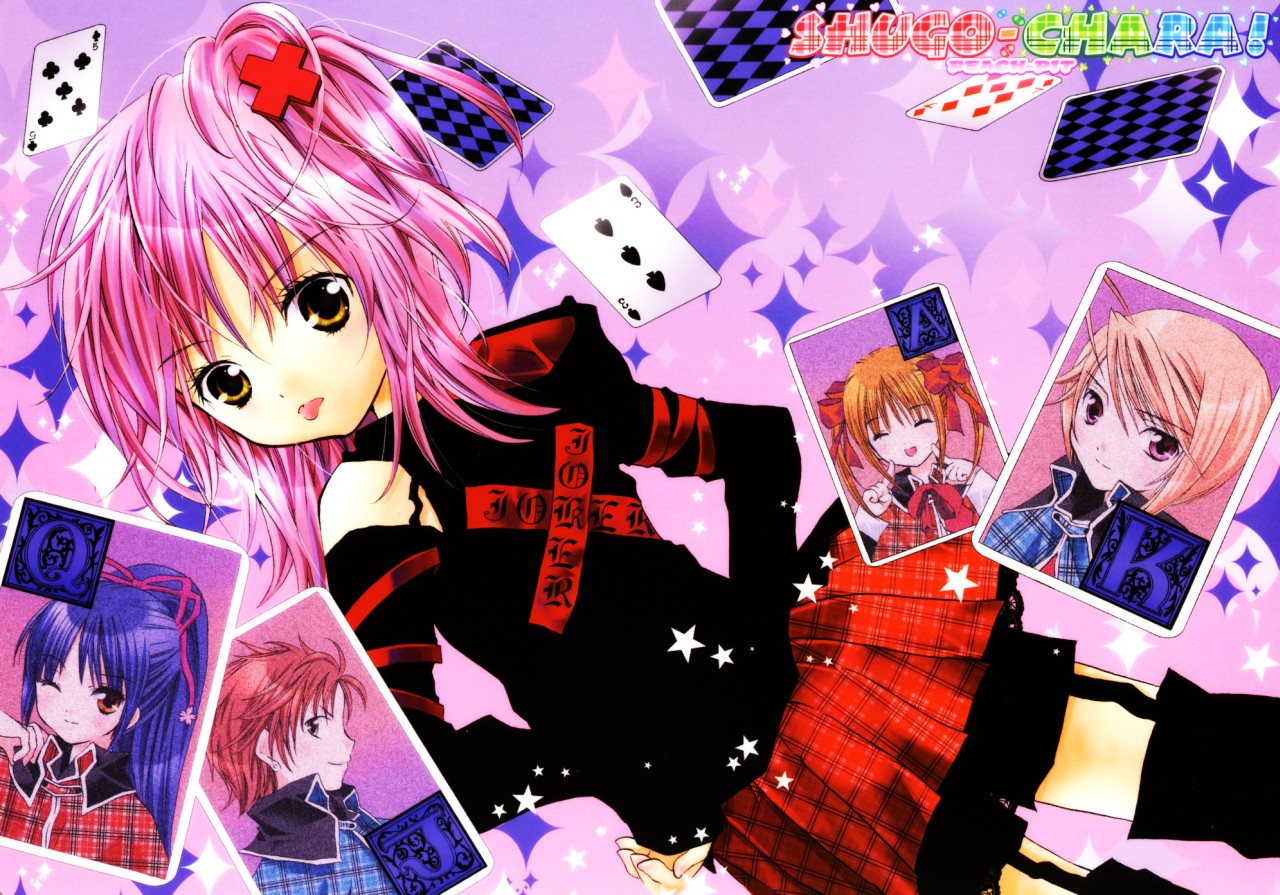 peach-pit, amu hinamori, shugo chara!, eyebrows, blush, card, elbow gloves, eyelashes, gloves, goth fashion, short hair, thighhighs