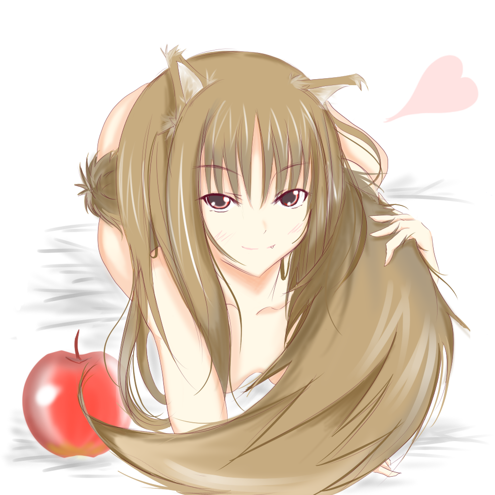 holo, spice and wolf, 00s, animal ears, long hair, tail, wolf ears