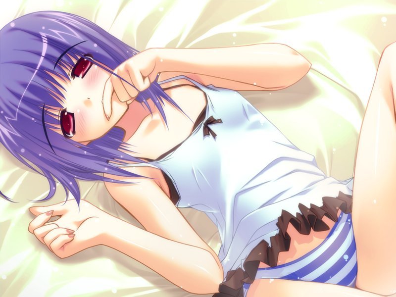 blush, clothes lift, flat chest, loli, panties, short hair, skirt, skirt lift, underwear