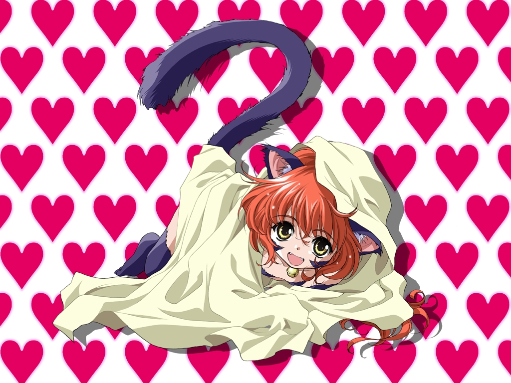 rin-sin, nina (words worth), words worth, fur, 1girl, animal ears, cat ears, cat tail, fang, female focus, long hair, orange hair, solo, tail, yellow eyes