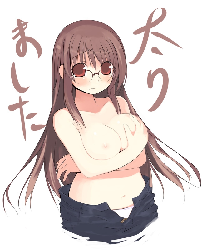 kashiwamochi yomogi, blush, breasts, glasses, long hair, panties, tears, underwear