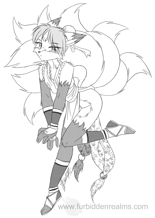 animal ears, ass, blush, fox ears, furry, short hair, tail, thighhighs