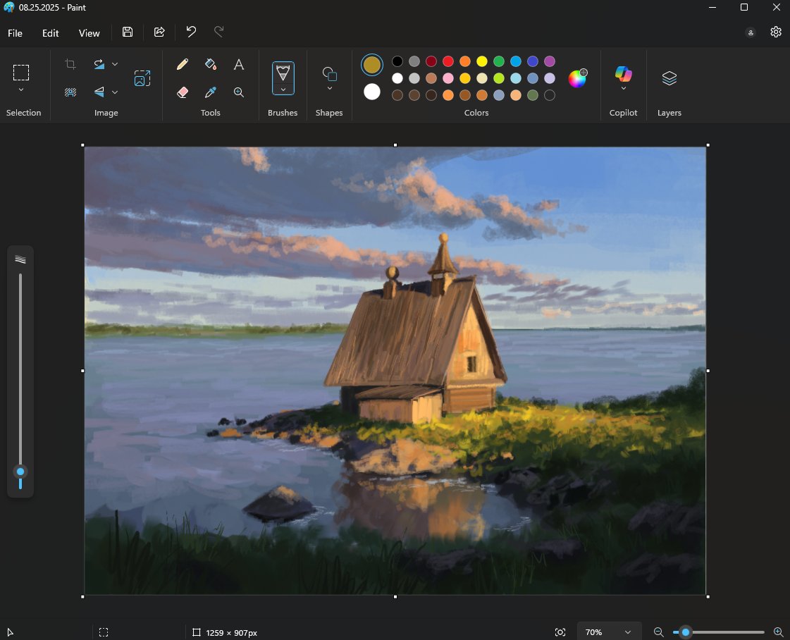 christian young, microsoft paint (software), original, screencap, commentary, microsoft paint (medium), art program in frame, cabin, cloud, cloudy sky, dark cloud, english text, grass, horizon, lake, landscape, no humans, outdoors, scenery, sky, sunlight, sunset, water
