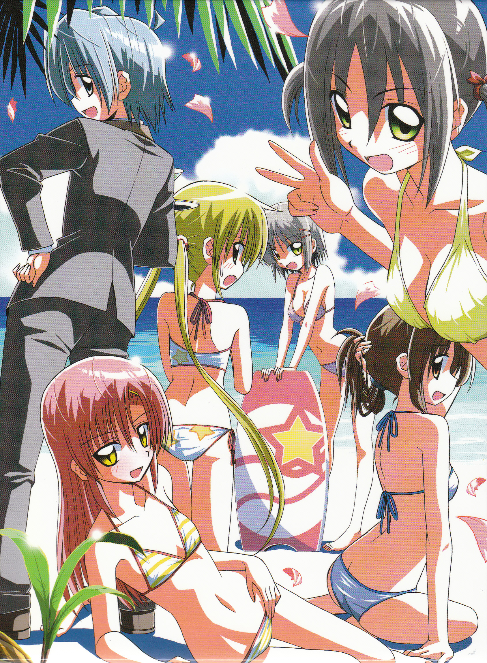 ayasaki hayate, katsura hinagiku, sanzen'in nagi, hayate no gotoku!, highres, scan, 00s, ass, barefoot, blush, breasts, feet, flat chest, long hair, short hair, twintails