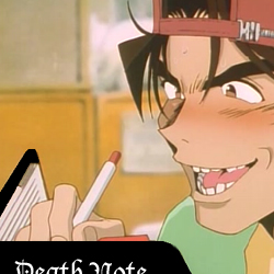 ooe kintarou, death note, golden boy, anime screenshot, lowres, third-party edit, 00s, 1990s (style), retro artstyle, what