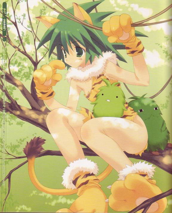 animal ears, blush, cat ears, cat tail, long hair, paw gloves, skirt, tail