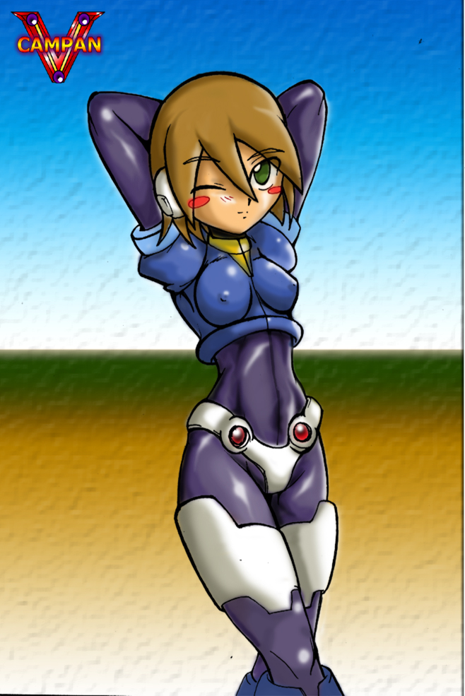 aile (mega man zx), capcom, mega man (series), mega man zx, 1girl, blush, breasts, female focus, midriff, panties, short hair, solo, spandex, underwear