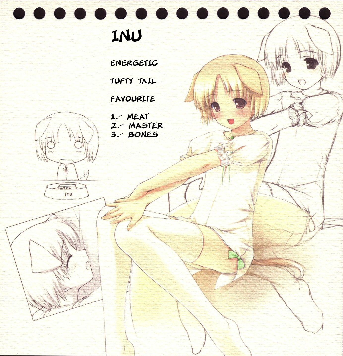 highres, animal ears, blush, dog ears, no panties, short hair, tail, thighhighs