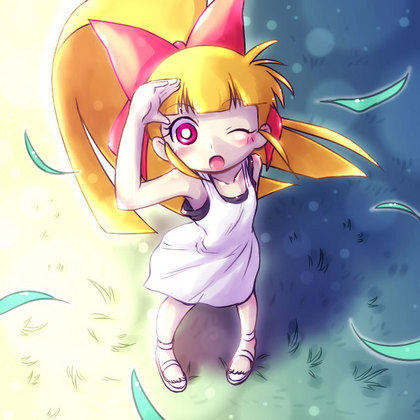 yoshi (crossmind), akazutsumi momoko, cartoon network, powerpuff girls, powerpuff girls z, lowres, 00s, blush, dress, long hair
