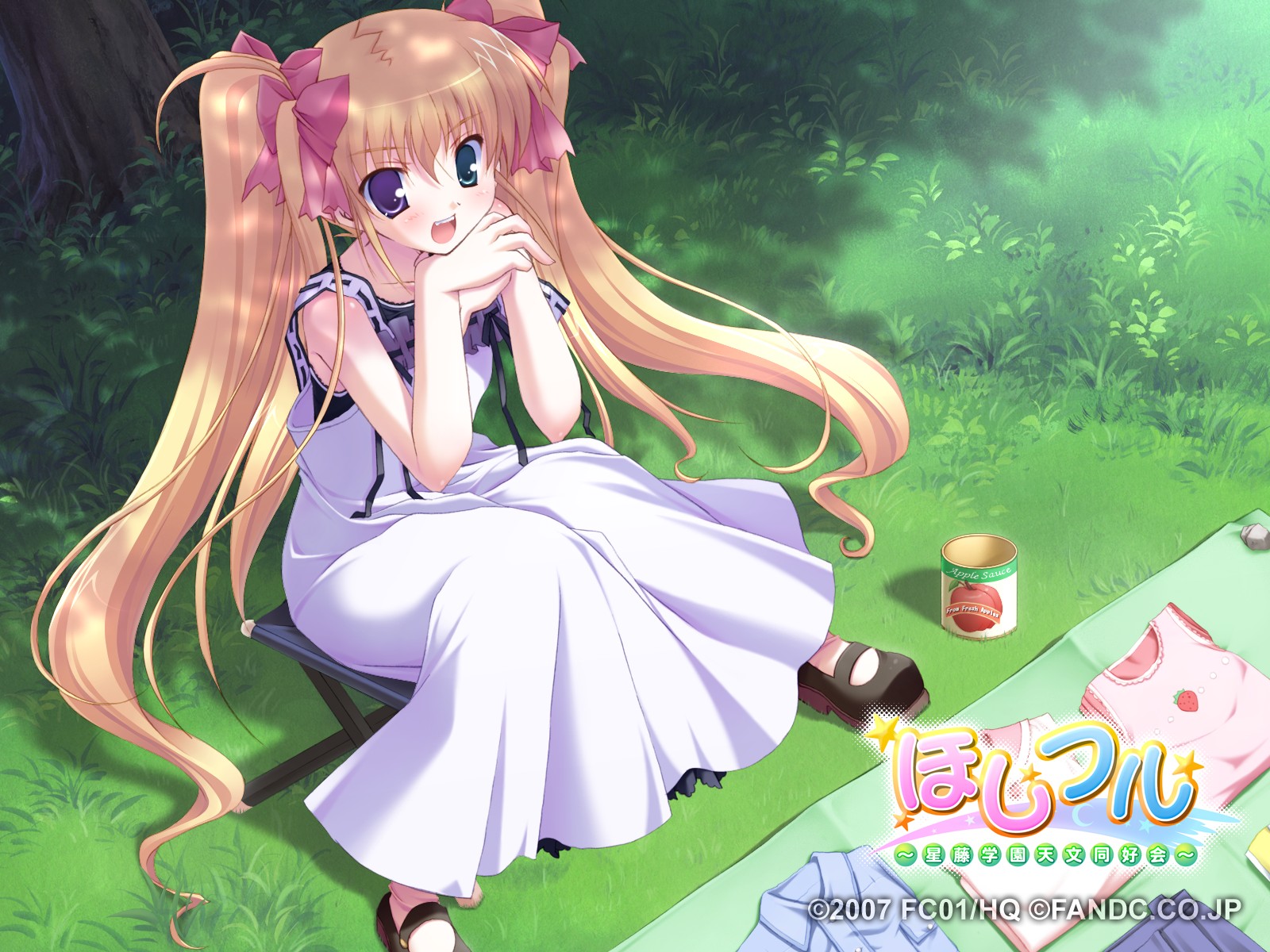 highres, tagme, blush, bow, long hair, skirt, twintails