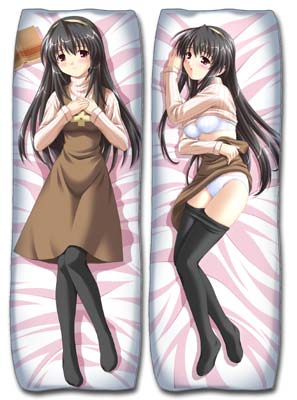 lowres, tagme, 2girls, bed, dakimakura (medium), lingerie, multiple girls, underwear