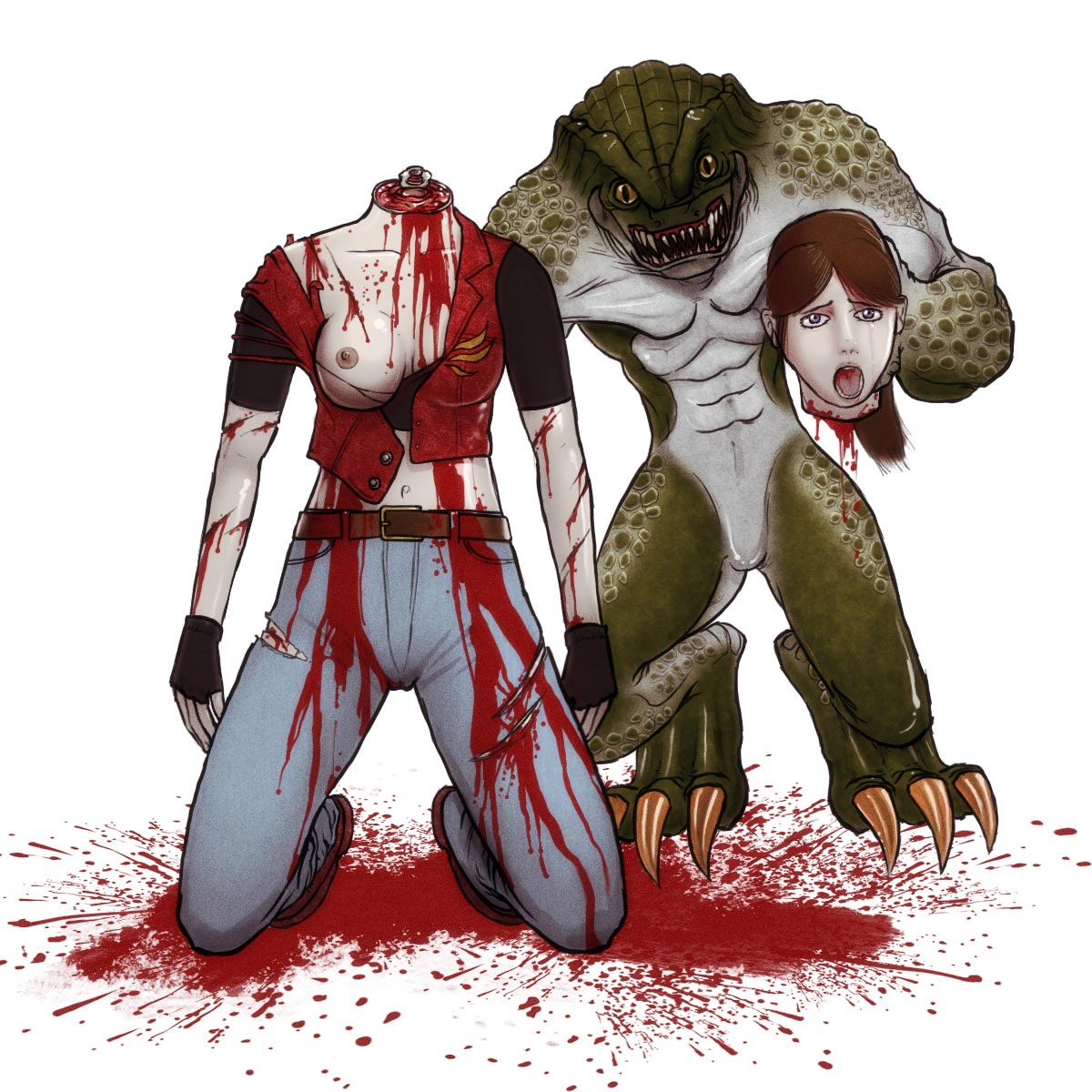 Rule34 – If it exists, there is porn of it / claire redfield, hunter (resident evil) / 12931