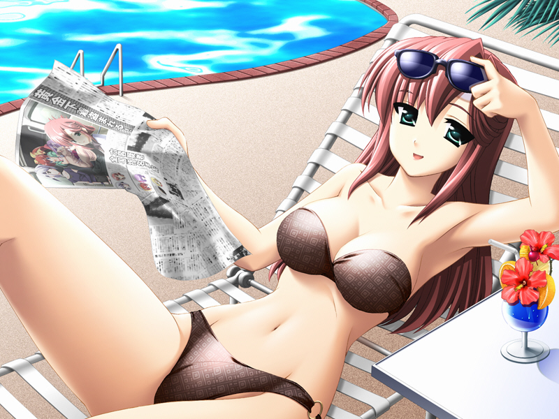 haoto luna, takasaki rikako, pancho de bravo!, pool, swimsuit