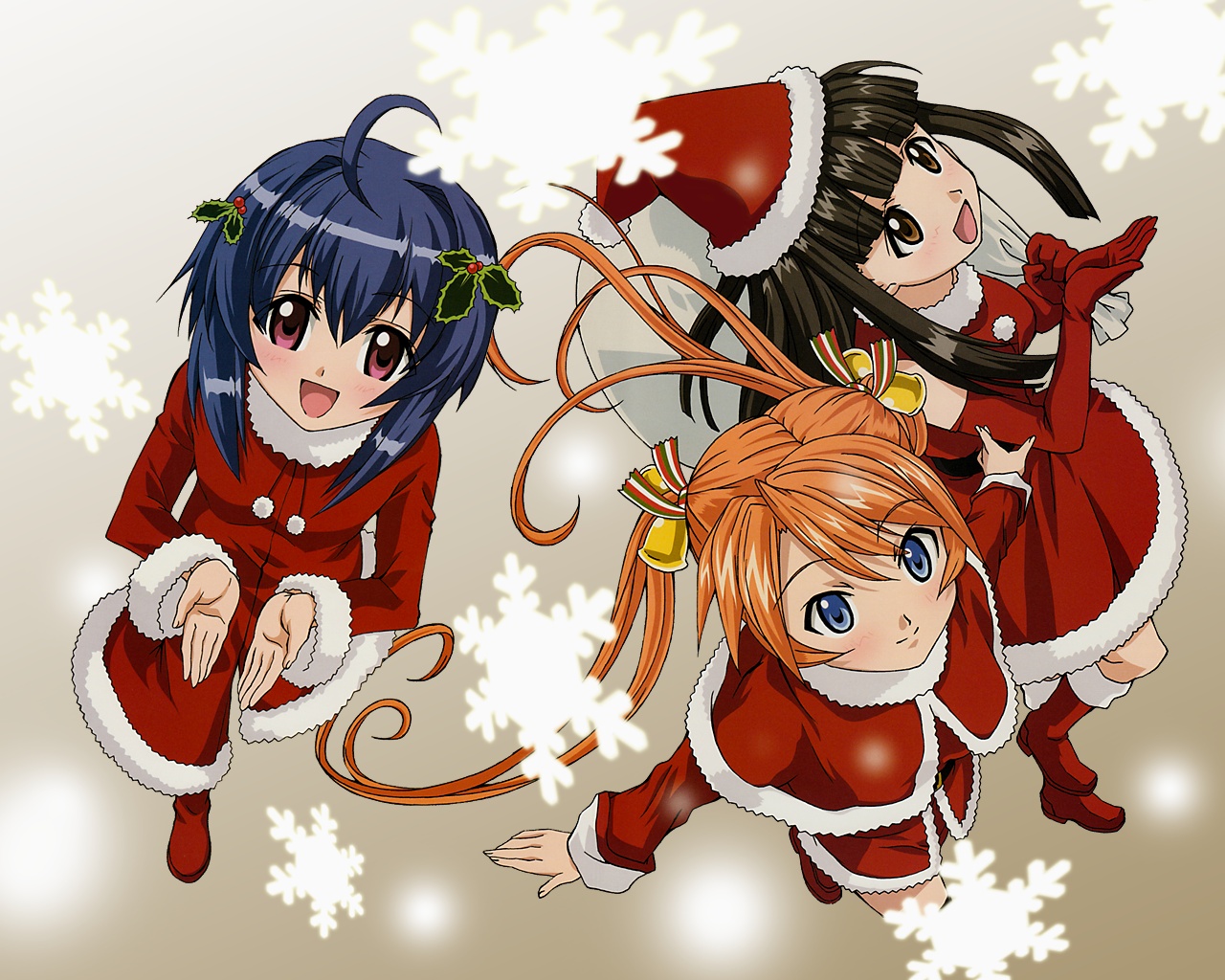 kagurazaka asuna, konoe konoka, miyazaki nodoka, mahou sensei negima!, artist request, tagme, blush, christmas, long hair, multiple girls, short hair