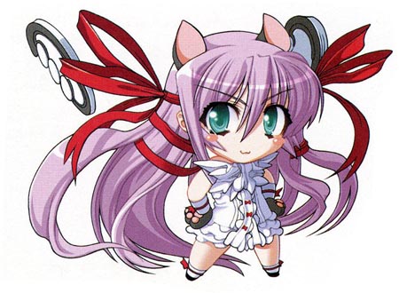 lowres, animal ears, blush, cat ears, chibi, long hair, skirt