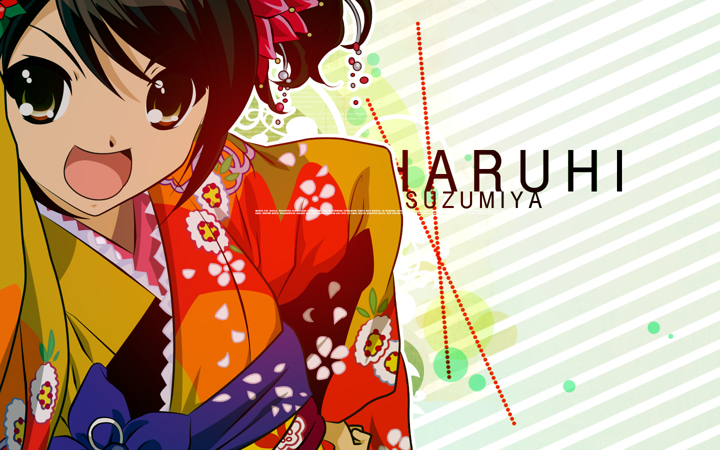 suzumiya haruhi, suzumiya haruhi no yuuutsu, tagme, 00s, brown eyes, brown hair, japanese clothes, kimono, short hair