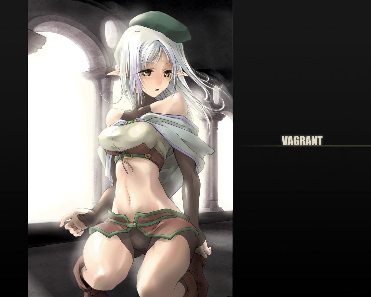 ragnarok online, blush, elf, long hair, midriff, pointy ears, spandex