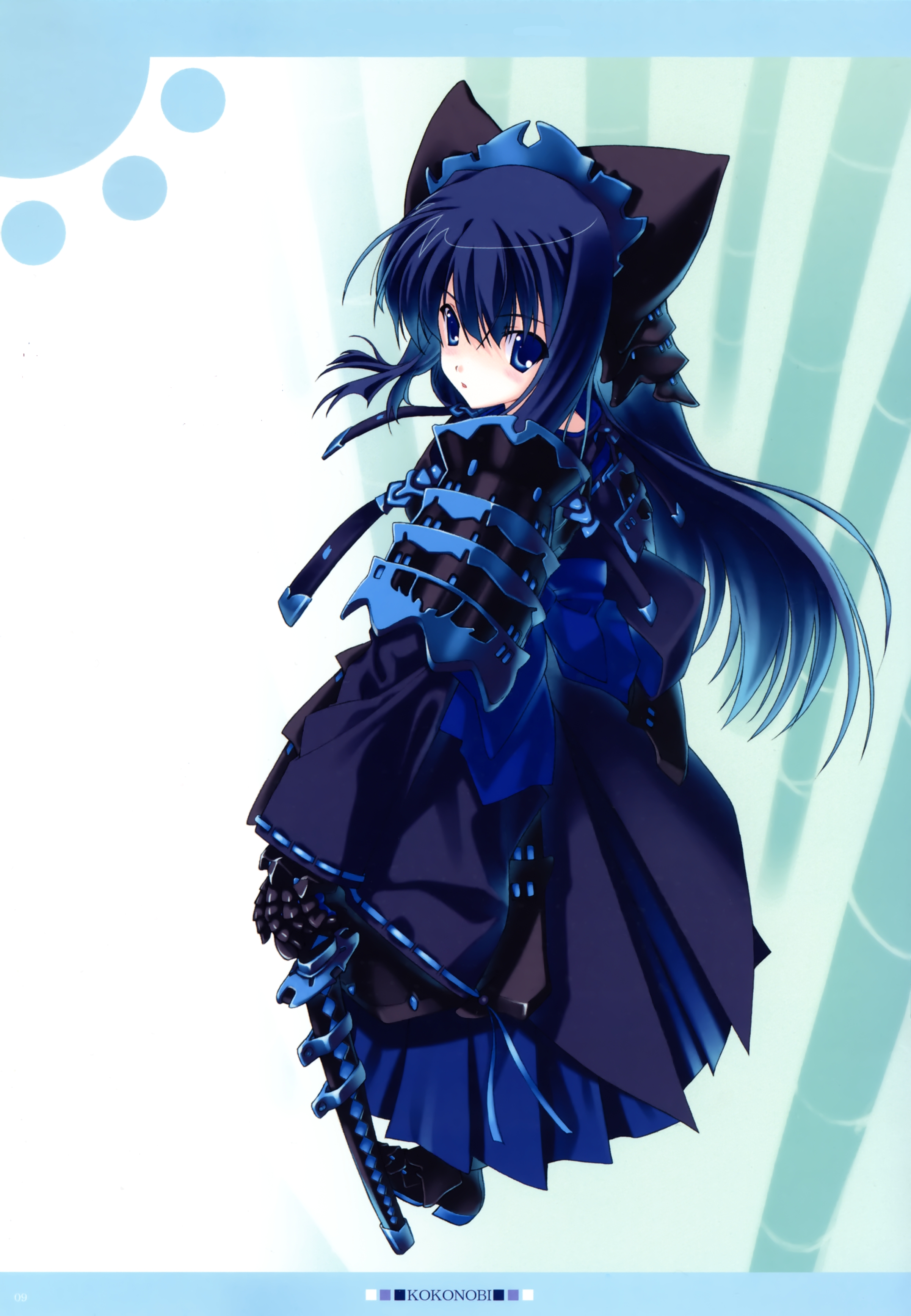 absurdres, highres, animal ears, armor, blush, cat ears, long hair, sword, weapon