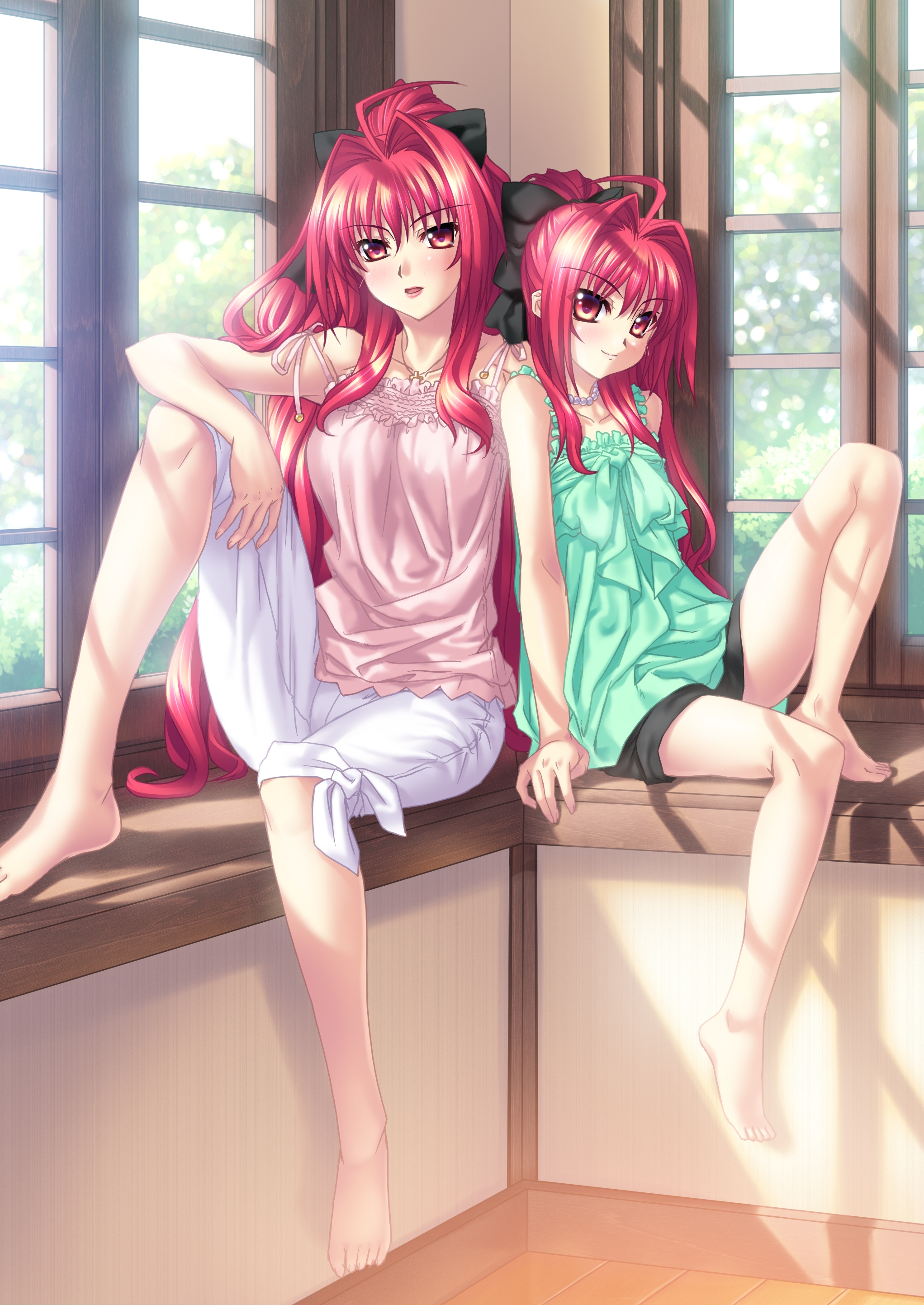 kannatsuki noboru, corticarte apa lagranges, shinkyoku soukai polyphonica, absurdres, highres, tagme, 2girls, blush, long hair, multiple girls