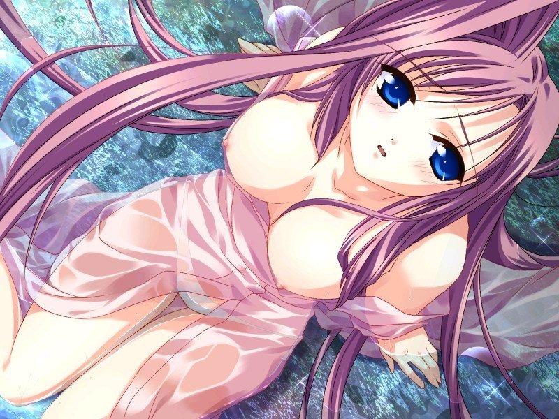 blush, breasts, panties, see-through clothes, skirt, underwear, wet