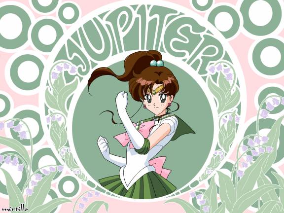 kino makoto, sailor jupiter, bishoujo senshi sailor moon, tagme, 1990s (style), 1girl, brown hair, female focus, pale color, ponytail, solo