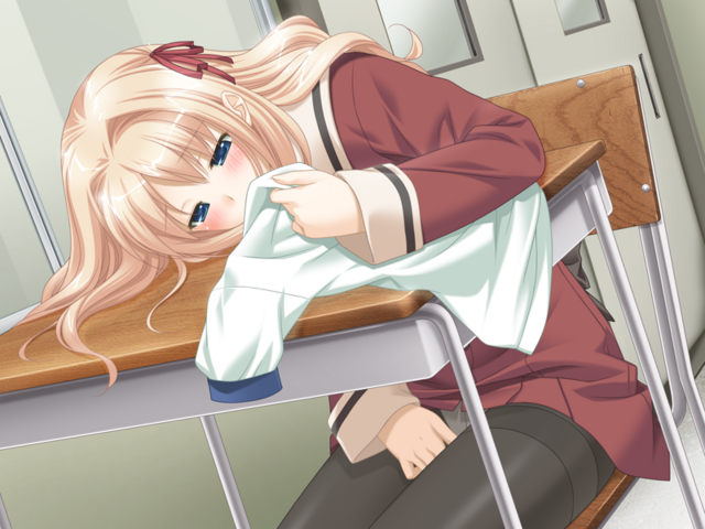 blush, long hair, masturbation, panties, pantyhose, school uniform, serafuku, skirt, underwear