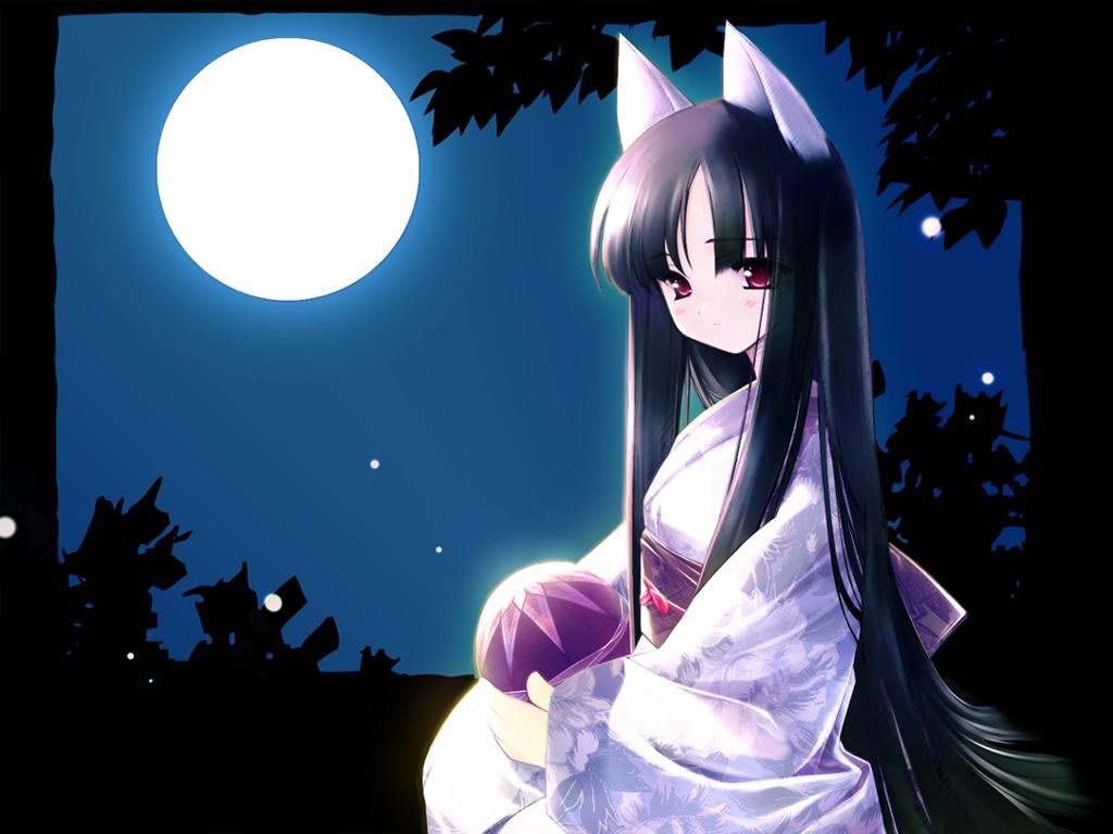 hazuki (tsukuyomi), tsukuyomi moonphase, 00s, animal ears, cat ears, loli, long hair, moon