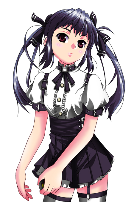 kooh (pangya), pangya, blush, long hair, skirt, standing, thighhighs, twintails