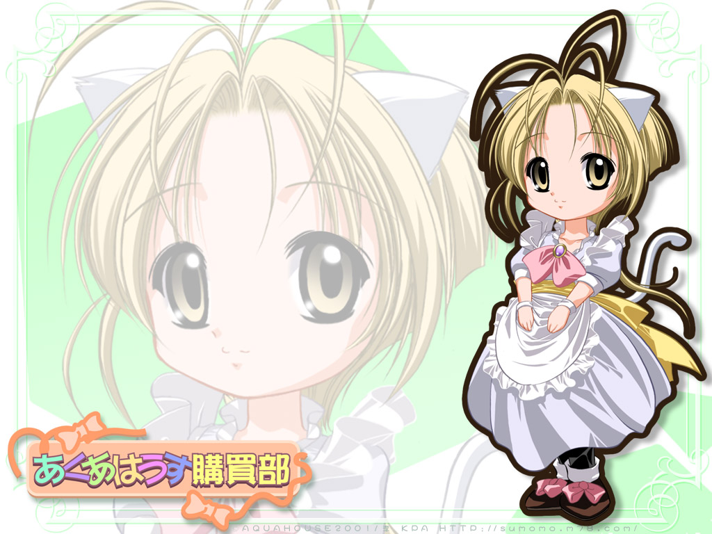 animal ears, cat ears, cat tail, dress, maid, short hair, tail