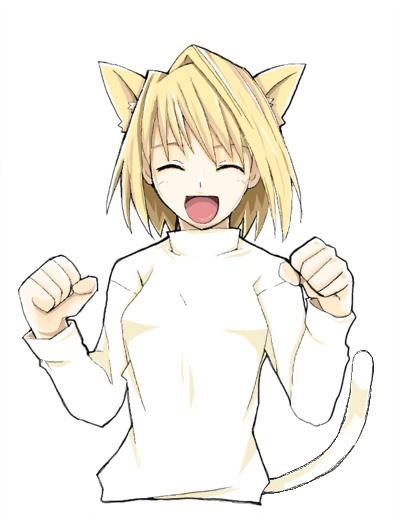 arc, arcueid brunestud, tsukihime, 00s, animal ears, blonde hair, cat ears, short hair, solo