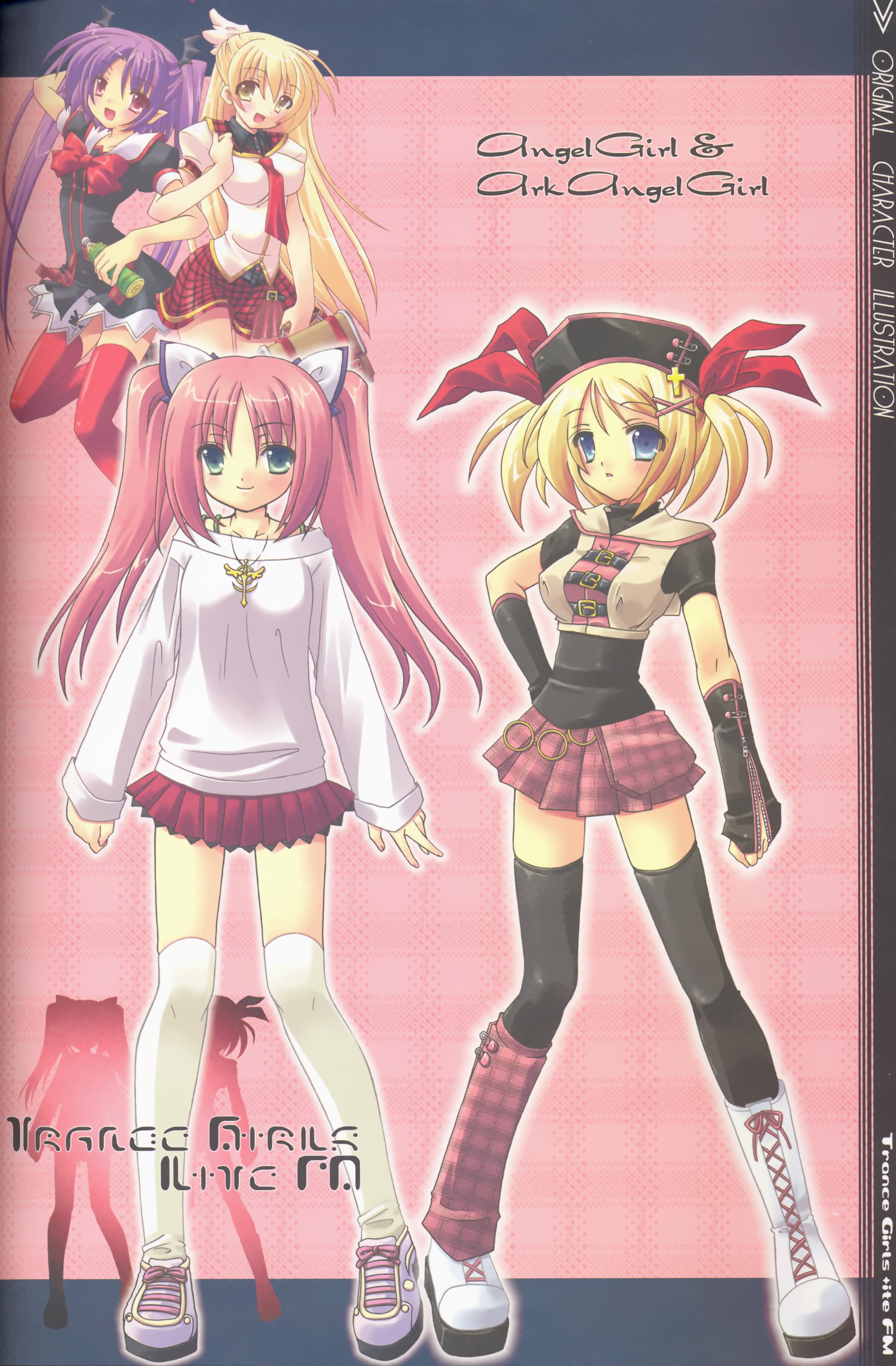 absurdres, highres, blush, long hair, short hair, skirt, thighhighs, twintails