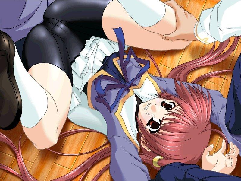 blush, loli, long hair, school uniform, serafuku, skirt, spandex, tears