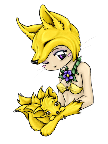 moonlight flower, ragnarok online, lowres, animal ears, blonde hair, fox, fox ears, game, gloves, hat, purple eyes, short hair