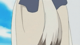 eruruu, utawarerumono, animated, animated gif, lowres, animal ears, black hair, blush, brown eyes, dog ears, dress, open mouth, tail