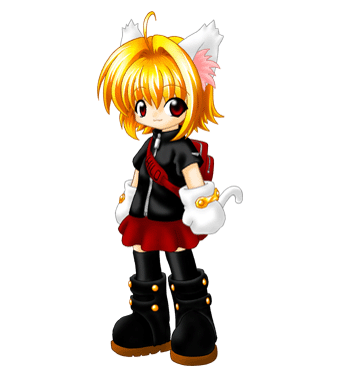 animated, animated gif, lowres, ahoge, animal ears, blonde hair, boots, cat ears, flat chest, gloves, knee boots, red eyes, short hair, skirt, thighhighs