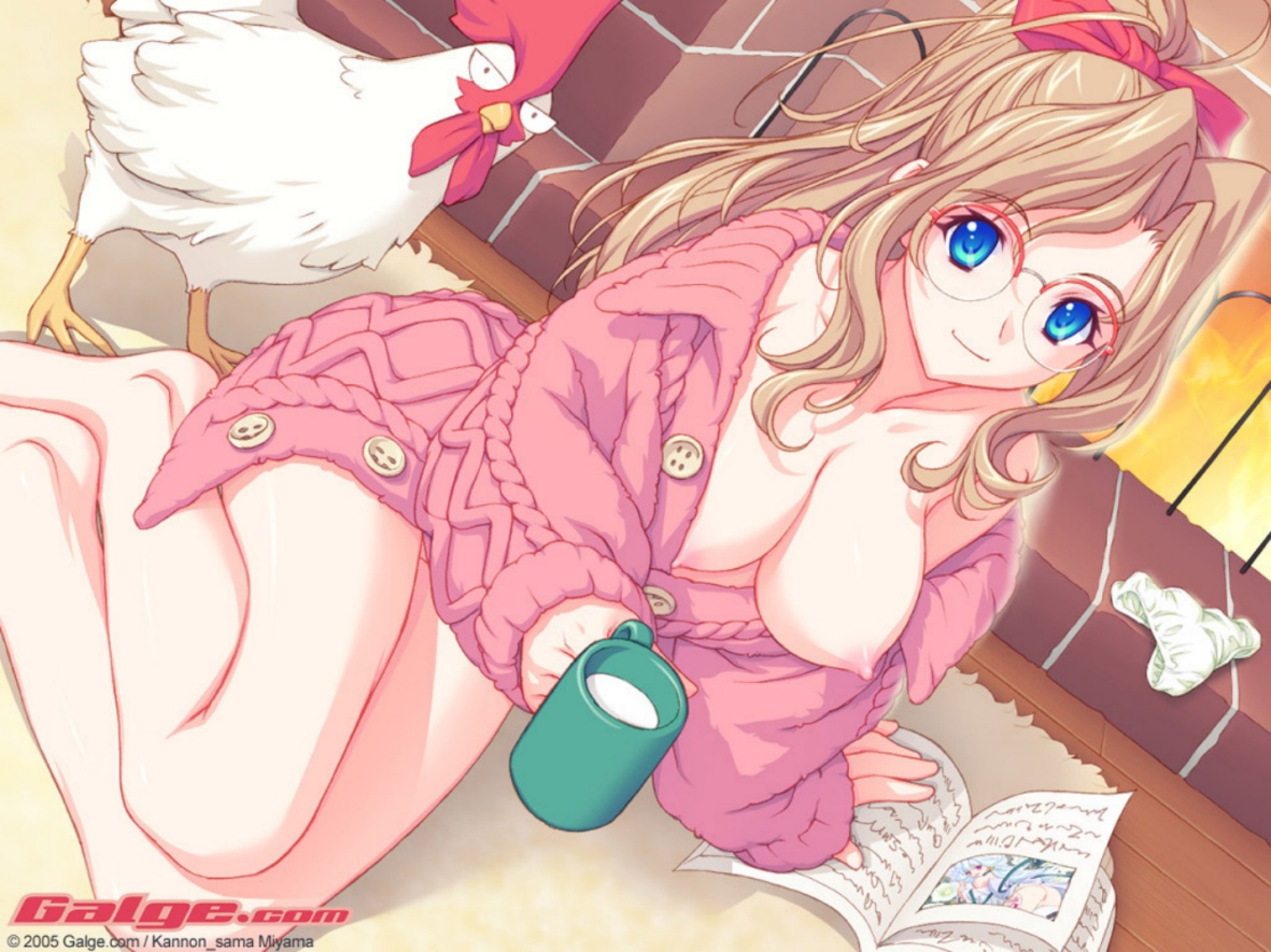 miyama amehiko, breasts, glasses, nude, open shirt, panties, underwear